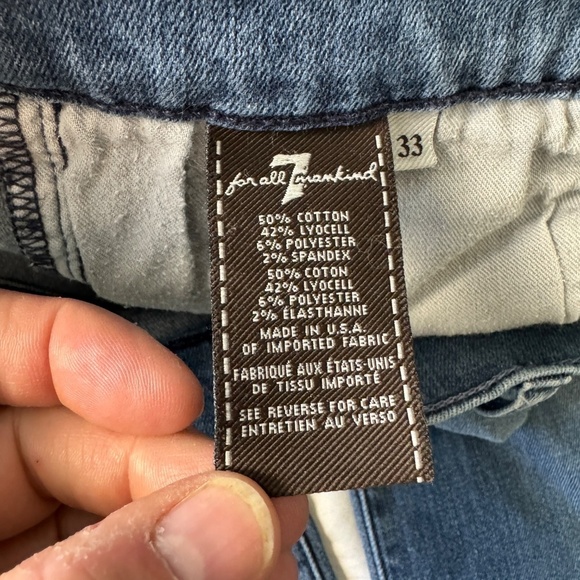 7 For All Mankind Men's Luxe Performance Denim Slimmy Blue Jeans Size 33 - Picture 7 of 14
